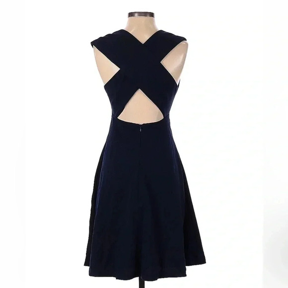 Betsey Johnson | Timeless Classic Navy Criss Cross Open Back Dress Size 2 XS - Picture 4 of 4